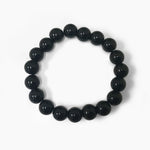 Handmade 10mm Round Stretch Black Onyx Bead Unisex Bracelet