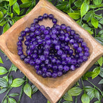 Handmade 10mm Round Stretch Amethyst Bead Unisex Bracelet
