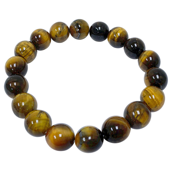 Handmade Stretch Tiger Eye Bead Unisex Bracelet - Gem Avenue