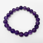 Amethyst 8mm Round Bead Handmade Stretch Unisex Bracelets