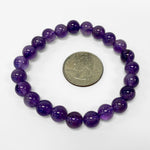 Amethyst 8mm Round Bead Handmade Stretch Unisex Bracelets