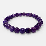 Amethyst 8mm Round Bead Handmade Stretch Unisex Bracelets