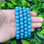 10mm Blue Howlite Unisex Handmade Stretch Bracelet