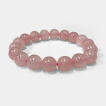 Handmade 10mm Round Stretch Rose Quartz Bead Unisex Bracelet