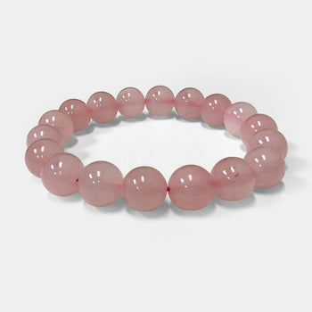 Handmade Stretch Rose Quartz Bead Unisex Bracelet - Gem Avenue