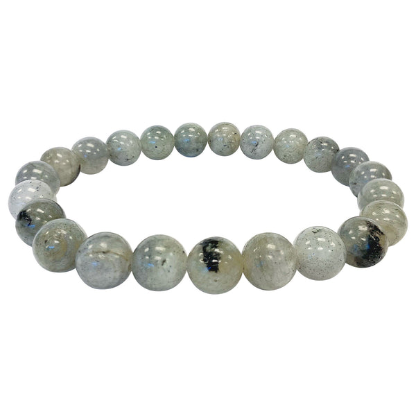 Labradorite Bead Unisex Handmade Stretch Bracelet - Gem Avenue