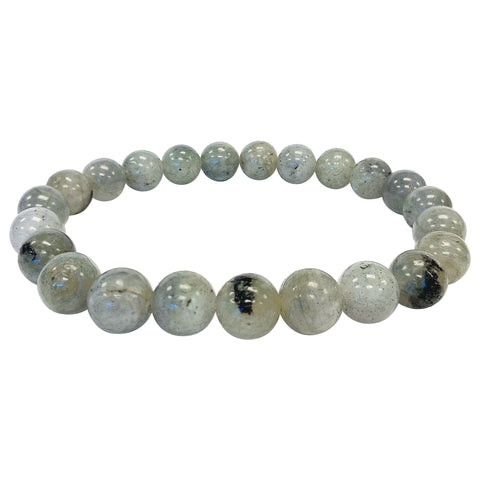 Labradorite Bead Unisex Handmade Stretch Bracelet - Gem Avenue