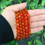8mm Carnelian Gemstone Unisex Handmade Stretch Bracelet
