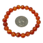 8mm Carnelian Gemstone Unisex Handmade Stretch Bracelet