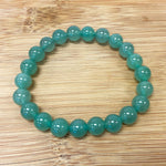 Green Aventurine 8mm Round Beads Unisex Handmade Stretch Bracelet
