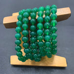 8mm Green Agate Gemstone Unisex Stretch Bracelet