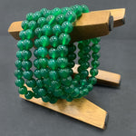 8mm Green Agate Gemstone Unisex Stretch Bracelet