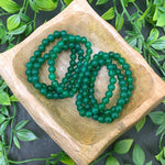 8mm Green Agate Gemstone Unisex Stretch Bracelet