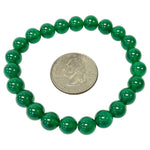 8mm Green Agate Gemstone Unisex Stretch Bracelet
