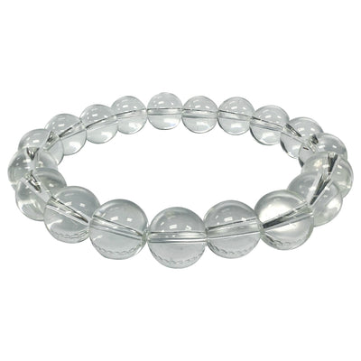 10mm Clear Quartz Gemstone Unisex Handmade Stretch Bracelet