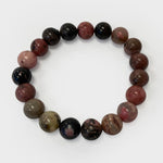 10mm Rhodonite Gemstone Rounds Bead Unisex Handmade Stretch Bracelet
