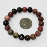 10mm Rhodonite Gemstone Rounds Bead Unisex Handmade Stretch Bracelet