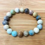 10mm Amazonite Gemstone Bead Unisex Handmade Stretch Bracelet