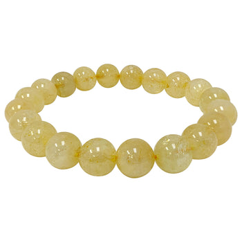 Citrine Gemstone Bead Unisex Handmade Stretch Bracelet - Gem Avenue
