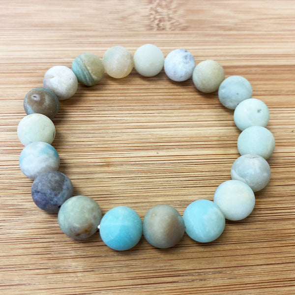 Amazonite Bead Unisex Stretch Bracelet - Gem Avenue Wholesale