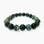 10mm Ocean Agate Gemstone Beads Stretch Bracelet  Unisex Handmade, One Size Fits All