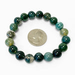10mm Ocean Agate Gemstone Beads Stretch Bracelet  Unisex Handmade, One Size Fits All