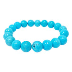 10mm Simulated Turquoise Unisex Handmade Stretch Bracelet