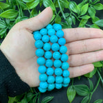 10mm Simulated Turquoise Unisex Handmade Stretch Bracelet