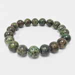 10mm African Turquoise Round Bead Unisex Handmade Stretch Bracelet