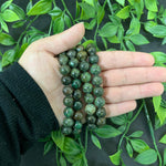 10mm African Turquoise Round Bead Unisex Handmade Stretch Bracelet
