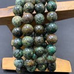 10mm African Turquoise Round Bead Unisex Handmade Stretch Bracelet