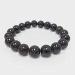 10mm Garnet Gemstone Round Bead Unisex Handmade Stretch Bracelet