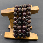 10mm Garnet Gemstone Round Bead Unisex Handmade Stretch Bracelet
