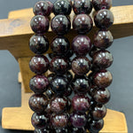 10mm Garnet Gemstone Round Bead Unisex Handmade Stretch Bracelet