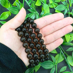 10mm Smoky Quartz Gemstone Unisex Stretch Bracelet