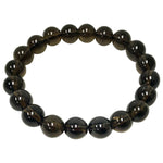 10mm Smoky Quartz Gemstone Unisex Stretch Bracelet