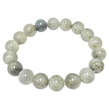 Natural Labradorite Gemstone Round Bead Unisex Handmade Stretch Bracelet - Gem Avenue Wholesale