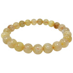 Citrine Gemstone 8mm Round Bead Unisex Stretch Bracelet
