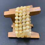 Citrine Gemstone 8mm Round Bead Unisex Stretch Bracelet