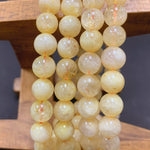 Citrine Gemstone 8mm Round Bead Unisex Stretch Bracelet