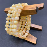 Citrine Gemstone 8mm Round Bead Unisex Stretch Bracelet