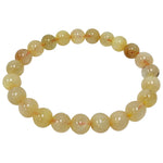Citrine Gemstone 8mm Round Bead Unisex Stretch Bracelet