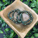 8mm African Turquoise Gemstone Round Bead Unisex Stretch Bracelet