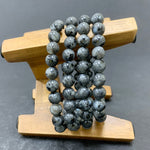 8mm Larvikite Gemstone Unisex Stretch Bracelet