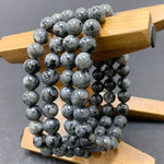 8mm Larvikite Gemstone Unisex Stretch Bracelet