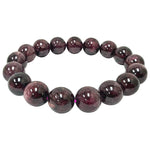 12mm Garnet Gemstone Round Bead Unisex Handmade Stretch Bracelet