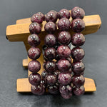 12mm Garnet Gemstone Round Bead Unisex Handmade Stretch Bracelet