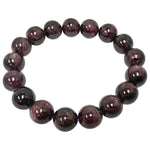 12mm Garnet Gemstone Round Bead Unisex Handmade Stretch Bracelet