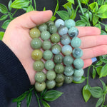 12mm Jade Gemstone Round Bead Unisex Handmade Stretch Bracelet One Size Fits All