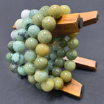 12mm Jade Gemstone Round Bead Unisex Handmade Stretch Bracelet One Size Fits All